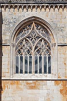 Batalha Monastery. Tracery Gothic window photo